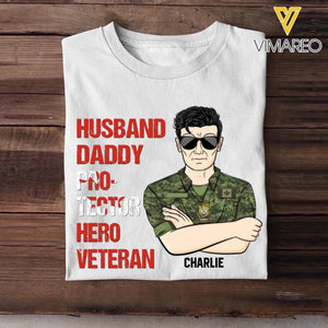 Personalized Canadian Soldier/ Veteran Husband Daddy Protector Hero Veteran Printed Tshirts 23JAN-DT29