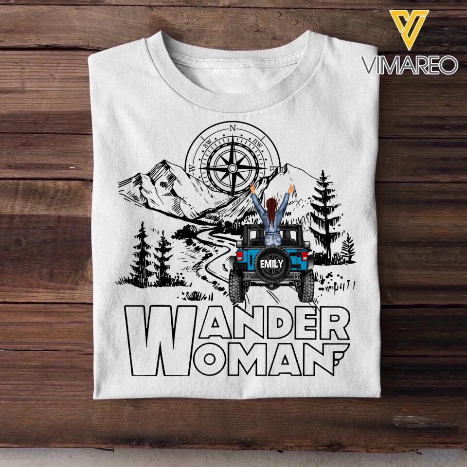 Personalized Wander Woman Jeep Girl  Tshirt Printed QTDT3001