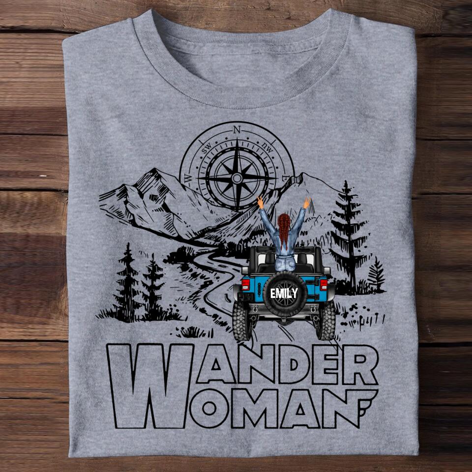 Personalized Wander Woman Jeep Girl  Tshirt Printed QTDT3001