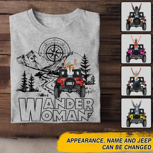 Personalized Wander Woman Jeep Girl  Tshirt Printed QTDT3001