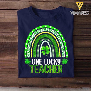 Personalized One Lucky Teacher Educator Counselor Tshirt Printed QTVD0102