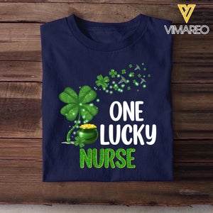 Personalized One Lucky Nurse With Own Title Tshirt Or Sweatshirt Printed QTVD0202