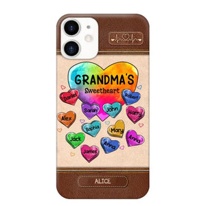 Personalized Grandma's Sweetheart & Kid Name Phonecase Printed 23FEB-VD06