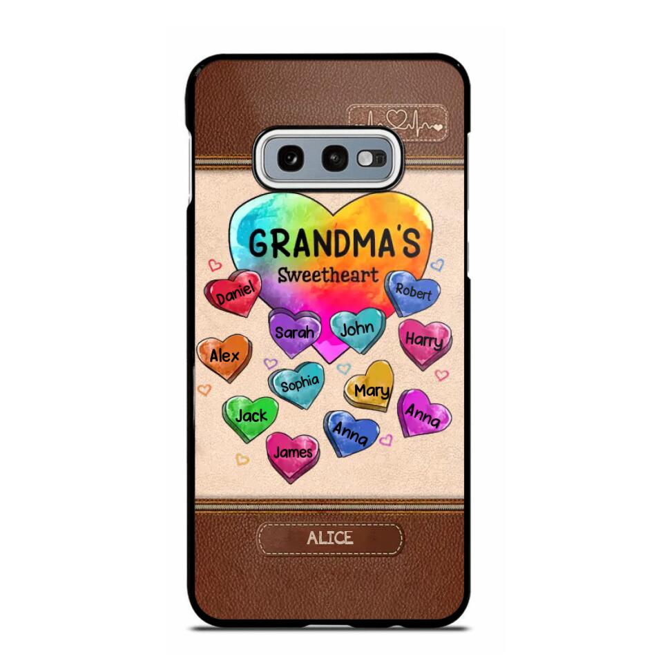 Personalized Grandma's Sweetheart & Kid Name Phonecase Printed 23FEB-VD06