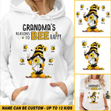 Personalized Grandma's Reasons To Bee Happy Kid Name Tshirt or Hoodie Printed PNHQ0702