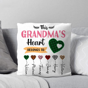 Personalized This Grandma's Heart Belongs To Kid Pillow Printed PNVD0802