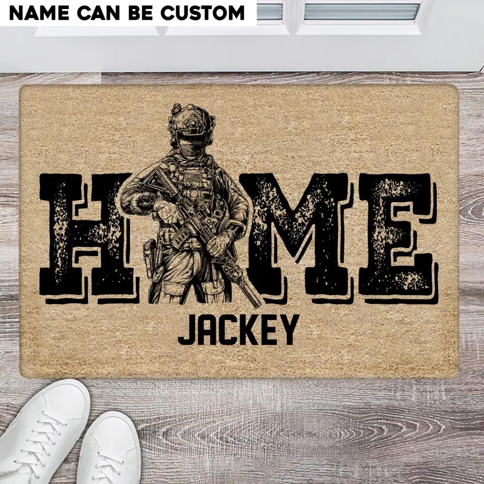 Personalized US Veteran/ Soldier Home Doormat Printed 22FEB-HQ09