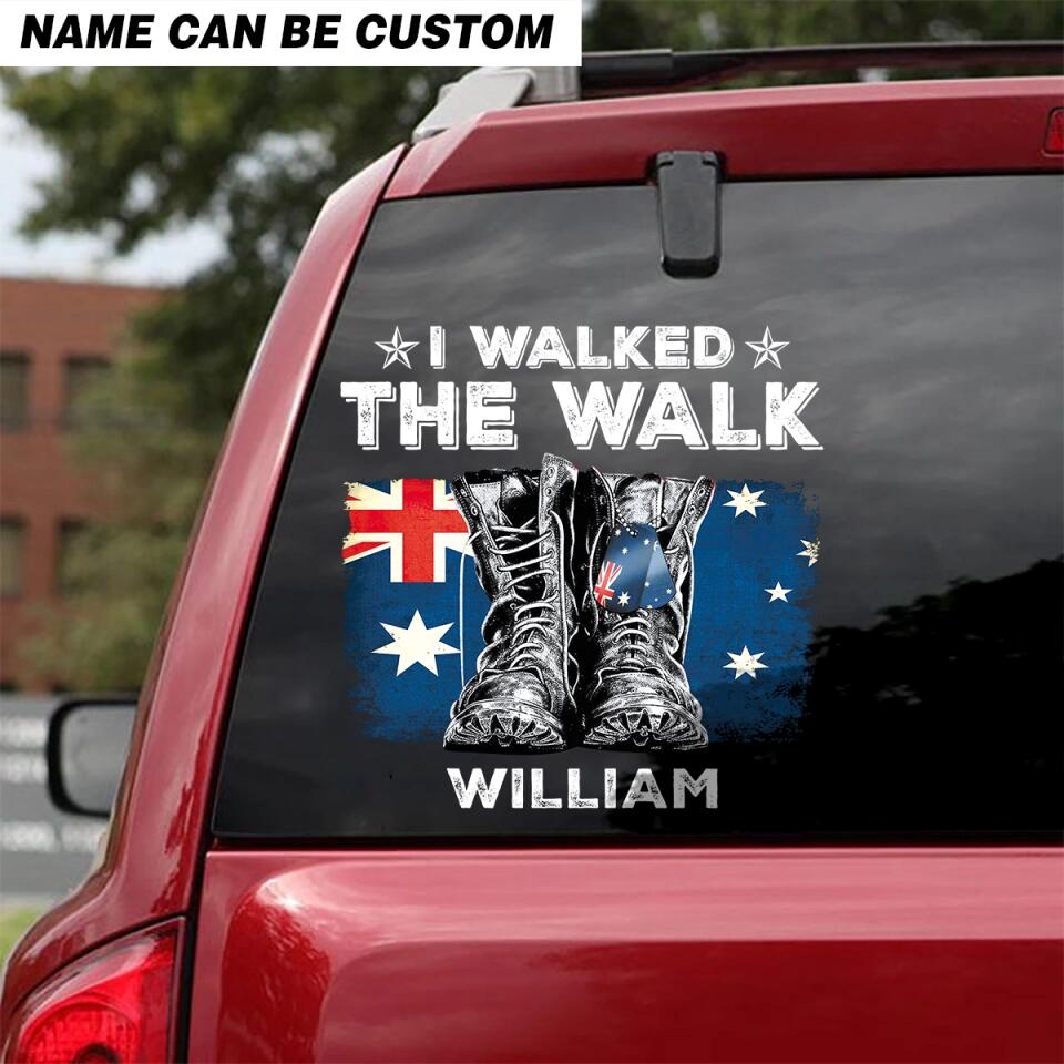 Personalized I Walked The Walk Australian Veteran/Soldier Decal Printed 23FEB-HQ09