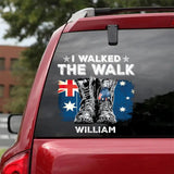 Personalized I Walked The Walk Australian Veteran/Soldier Decal Printed 23FEB-HQ09