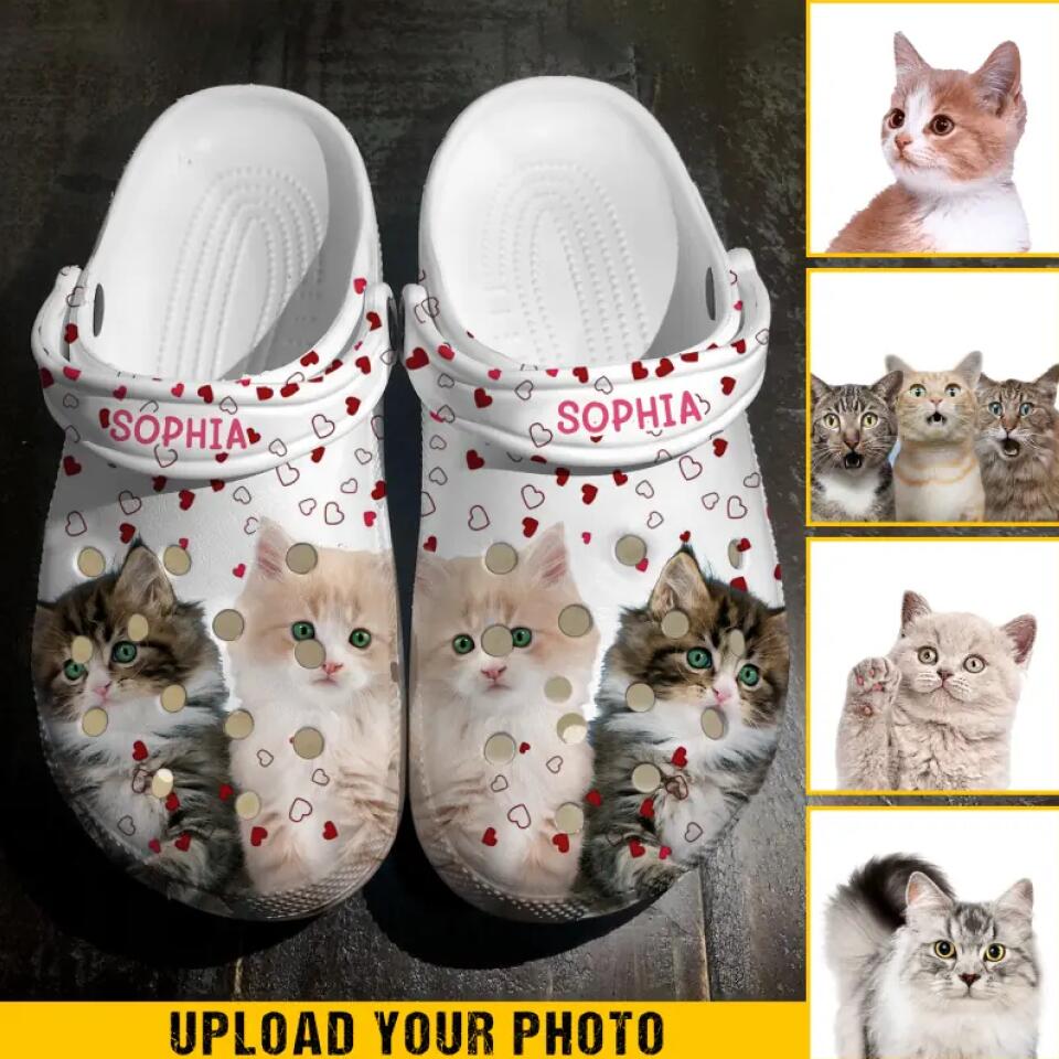 Personalized Image Cats & Name Clog Slipper Shoes Printed 23FEB-VD13