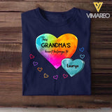 Personalized This Grandma's Heart Belongs To & Kid's Name Tshirt Printed 23FEB-HQ13