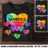 Personalized This Grandma's Heart Belongs To & Kid's Name Tshirt Printed 23FEB-HQ13