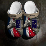 Personalized French Veteran/Soldier Rank Camo Flag Clog Slipper Shoes Printed 23FEB-HQ20