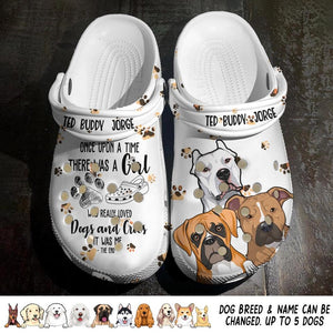 Personalized Once a upon a time there was a girl who really loved dogs It was me Clog Slipper Shoes Printed QTDT2402
