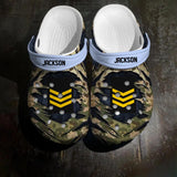 Personalized Netherland Veteran/Soldier Rank Camo Clog Slipper Shoes Printed 23FEB-HQ24