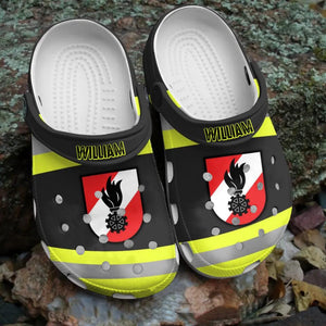Personalized Austrian Firefighter Clog Slipper Shoes Printed 23MAR-DT046