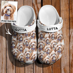 Personalized Upload Your Dog's Photo Dog Lovers Gift Clog Slipper Shoes Printed QTDT1303