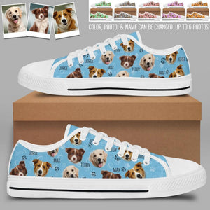 Personalized Upload Your Dog's Photo Colorful Background Low Top Shoes 23MAR-DT08
