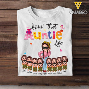 Personalized Living That Auntie Life Girl With Kid Tshirt Printed 23APR-HQ10