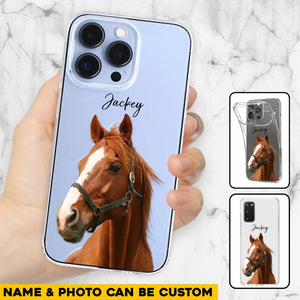 Personalized Upload Your Horse Photo Horse Lovers Silicon Phonecase