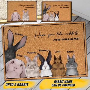 Personalized Hope You Like Rabbits Doormat Printed 23APR-QT27