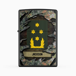 Personalized Netherlands Veteran/Soldier Rank Camo with Name Lighter Case Printed 23MAY-HQ04