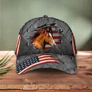 Personalized Upload Your Horse Photo Horse Lovers Gift Cap Printed 23MAY-PN16