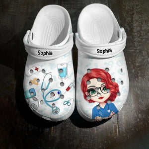 Personalized Nurse with Name Gift for Nurses Clog Slipper Shoes Printed QTPN2605