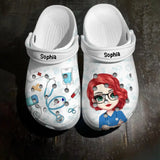 Personalized Nurse with Name Gift for Nurses Clog Slipper Shoes Printed QTPN2605