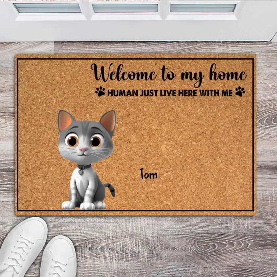 Personalized Welcome To Our Home Funny Doormat For Cat Lovers Cat Family