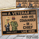 Personalized An Australian Veteran/Soldier And His Commander In Chief Live Here Couple Doormat Printed 23JUN-DT06