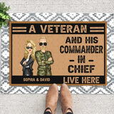 Personalized An Australian Veteran/Soldier And His Commander In Chief Live Here Couple Doormat Printed 23JUN-DT06