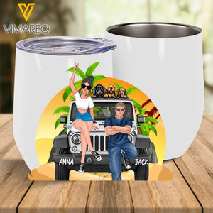 PERSONALIZED DOG AND JEEP COUPLE TUMBLER TNMA0508