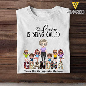 Personalized Love Is Being Called Grandma with Kid Name T-shirt Printed MTPN2806