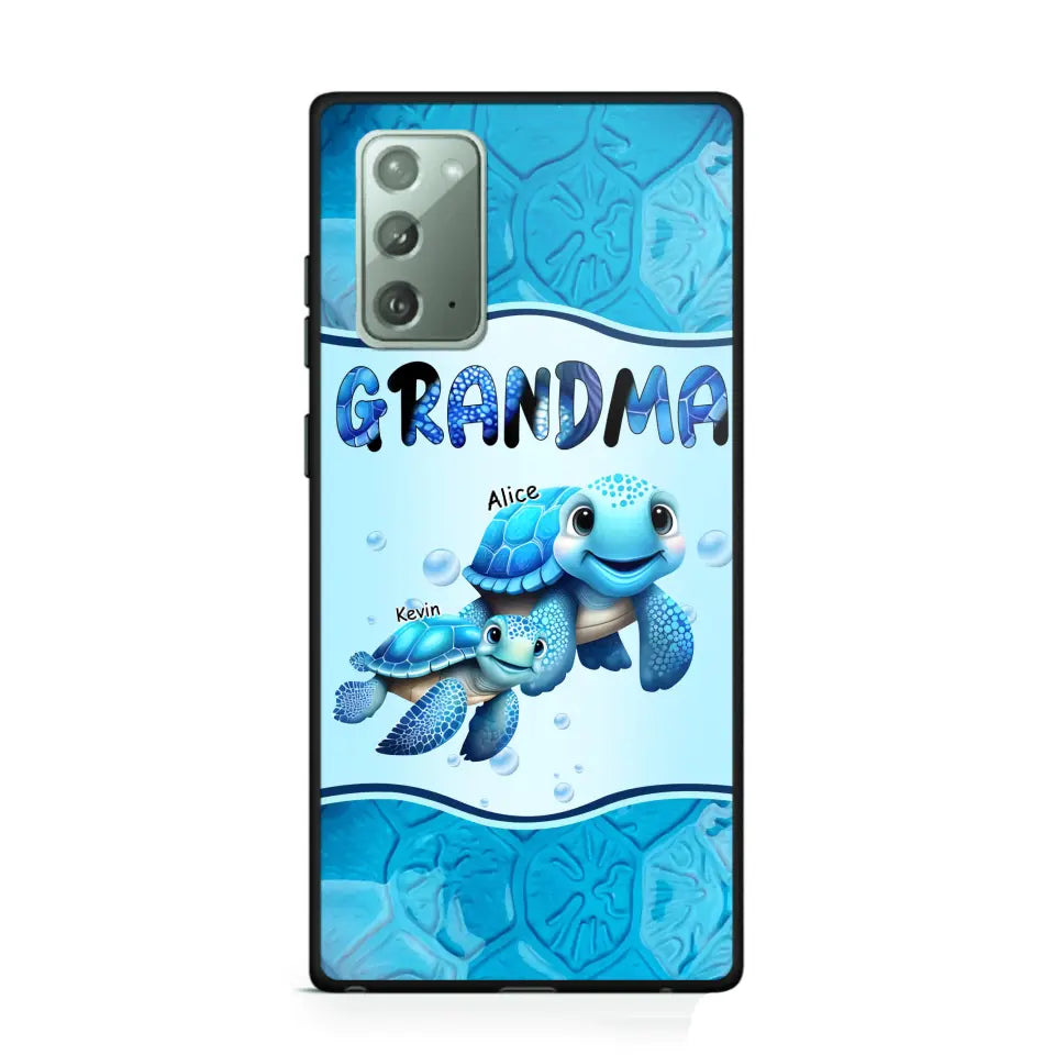Personalized Grandma Turtles with Kid Name Ocean Background Gift For Grandma Phonecase 23JUN-HN30