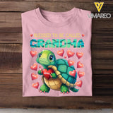 Personalized Blessed To Be Called Grandma Turtles Hearts with Kid Names T-shirt Printed PNHQ0407