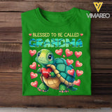 Personalized Blessed To Be Called Grandma Turtles Hearts with Kid Names T-shirt Printed PNHQ0407