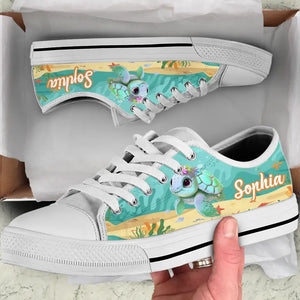 Personalized Sea Turtle Lover Colorful Low Top Shoes Printed QTHQ0507