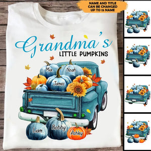 Personalized Fall Season Grandma's Little Pumpkins Car With Kid Names T-shirt Printed 23JUL-KVH10