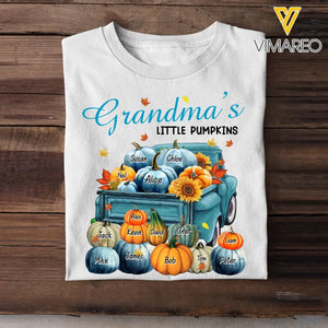 Personalized Fall Season Grandma's Little Pumpkins Car With Kid Names T-shirt Printed 23JUL-KVH10