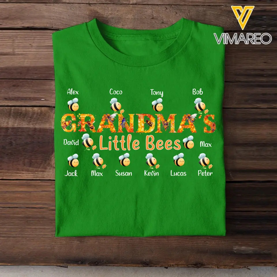 Personalized Grandma's Little Bees with Kid Names T-Shirt Printed HTHKVH1407