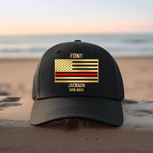 Personalized US Flag Firefighter Department Cap Printed 23JUL-hq04