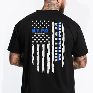 Personalized Police Department US Flag T-shirt Printed 23JUL-KVH21
