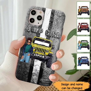Personalized Jeep Girl with Name Phonecase Printed HTHHN2407