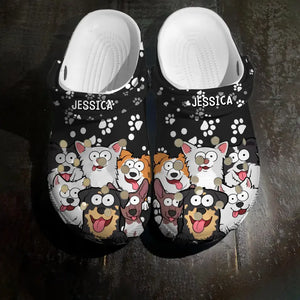 Personalized Dogs & Names Dog Lovers Gift Clogs Slipper Shoes Printed HTHKVH202388
