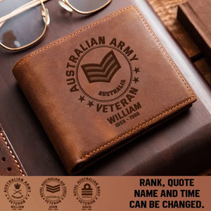 Personalized Australian Armed Forces Leather Wallet Laser QTPN2023169
