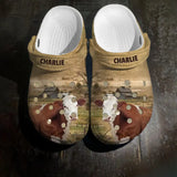 Personalized Hereford Cattle Lovers & Name Clogs Slipper Shoes Printed QTPD202395