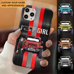 Personalized Jeep Girl with Name Phonecase Printed PVD23190