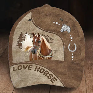 Personalized Upload Your Horse Photo Horse Lovers Gift Cap Printed HN23262
