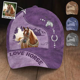 Personalized Upload Your Horse Photo Horse Lovers Gift Cap Printed HN23262